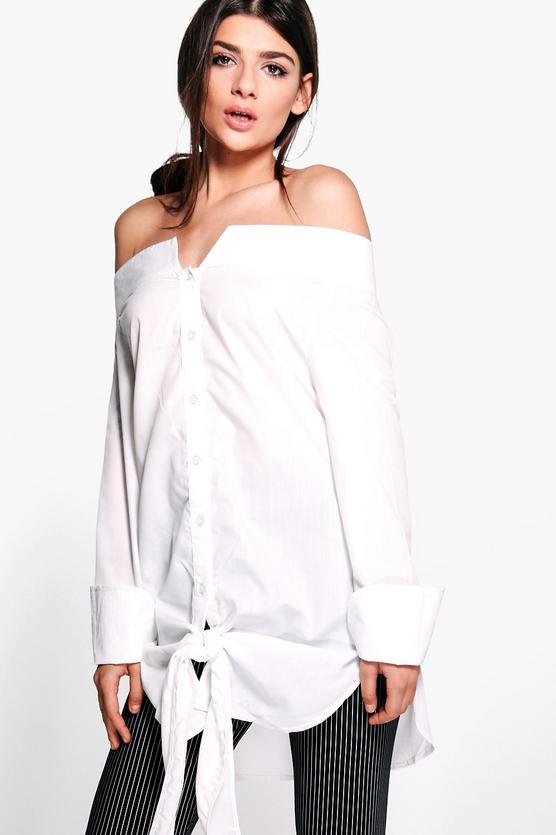 Grace Off The Shoulder Collar Shirt